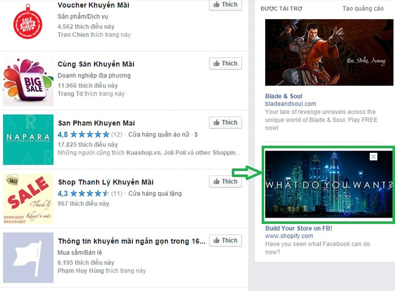 Hình thức quảng cáo trên facebook