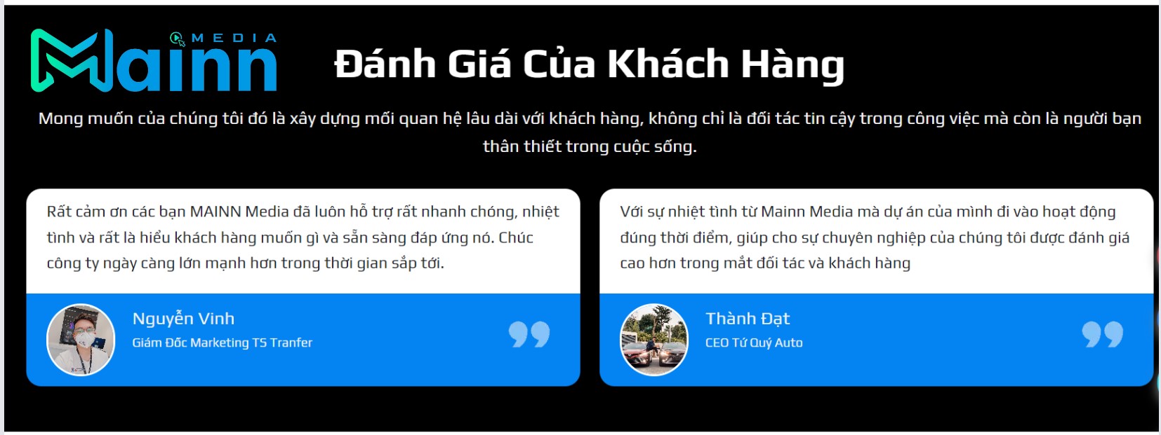 phản hồi từ khách hàng