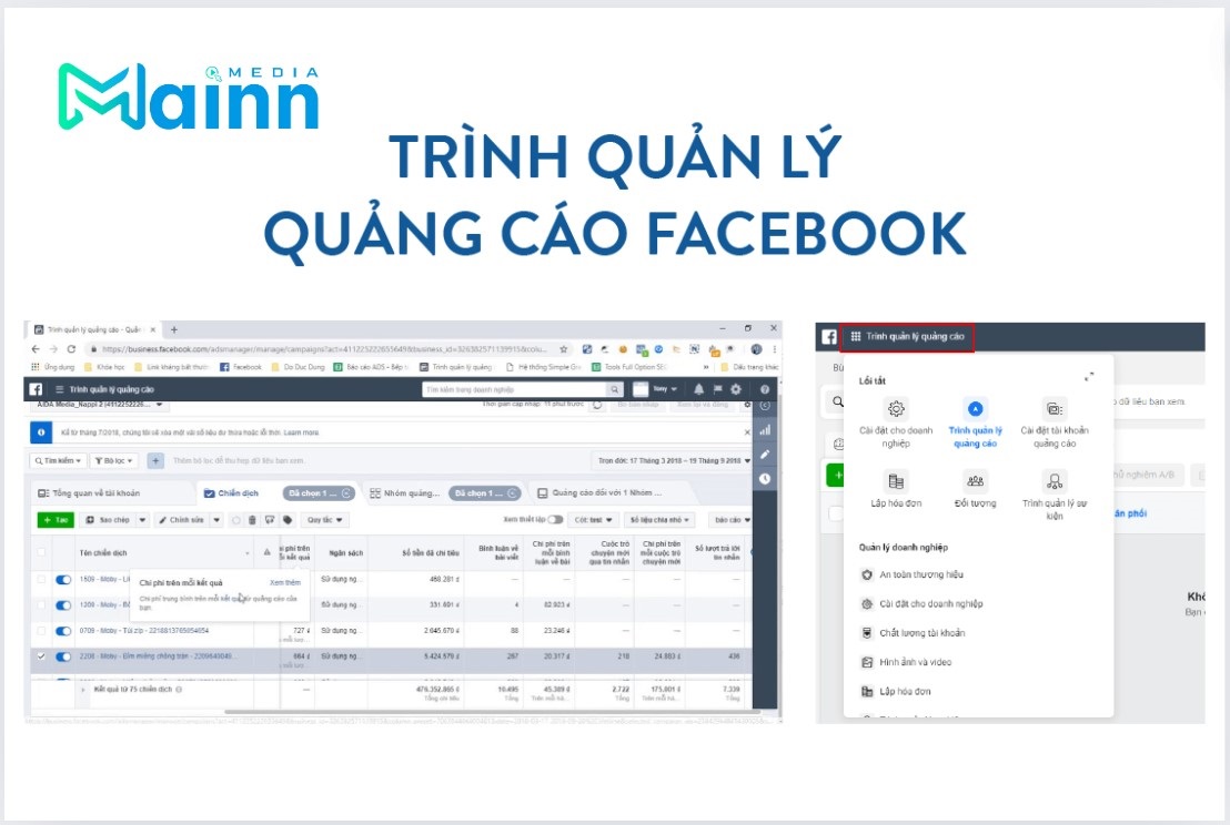 trình quản lý quảng cáo facebook