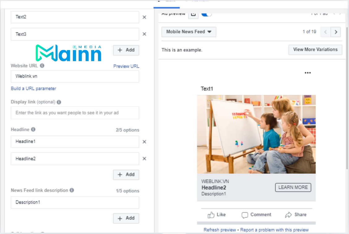 nhân bản quảng cáo Facebook