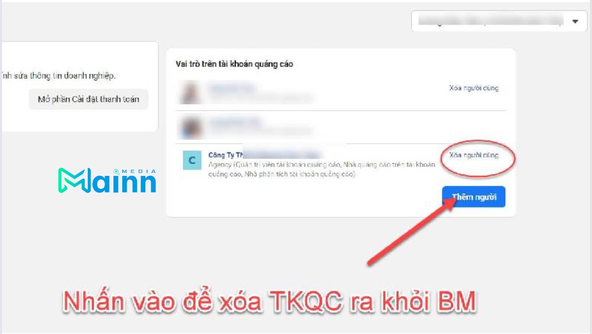 xóa tài khoản doanh nghiệp facebook