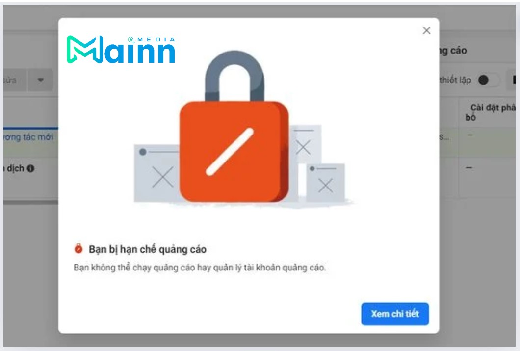 quảng cáo facebook bị tạm dừng
