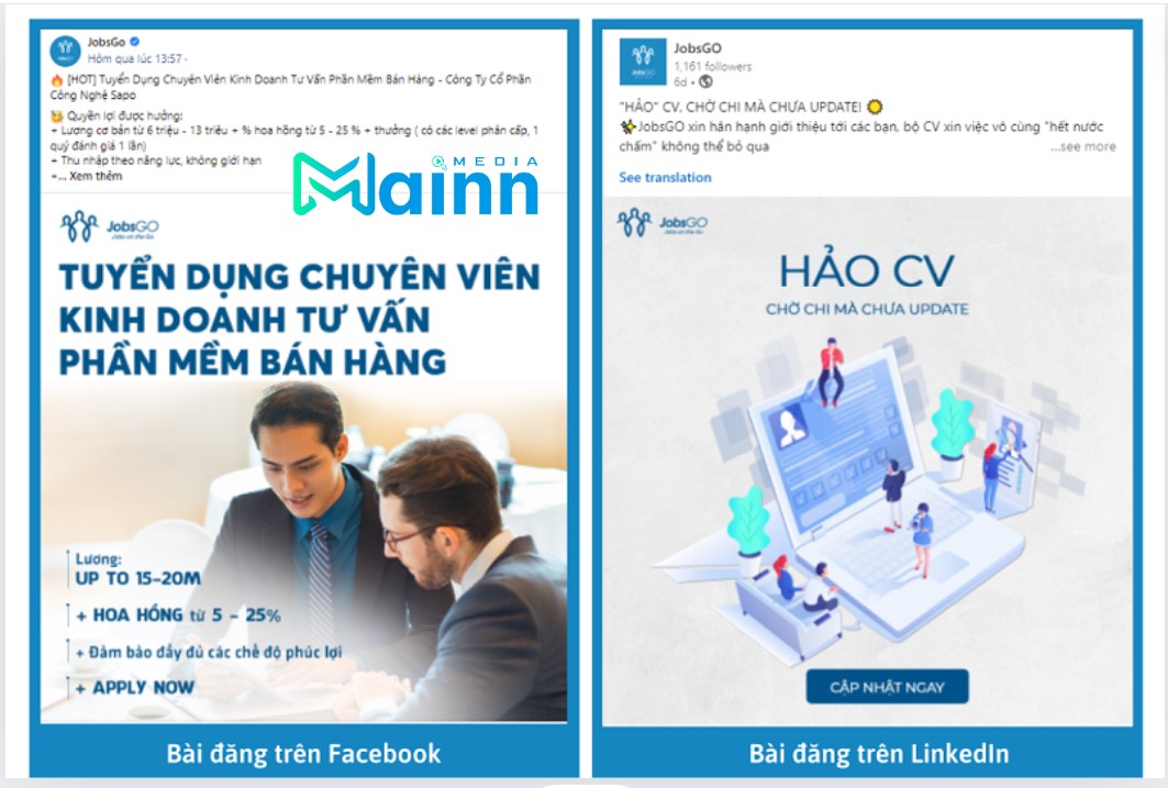 quảng cáo tuyển dụng trên facebook