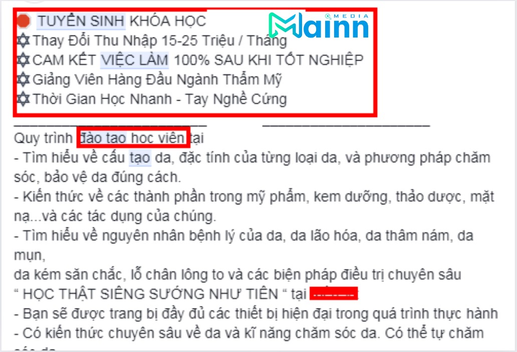 kiểm tra nội dung quảng cáo