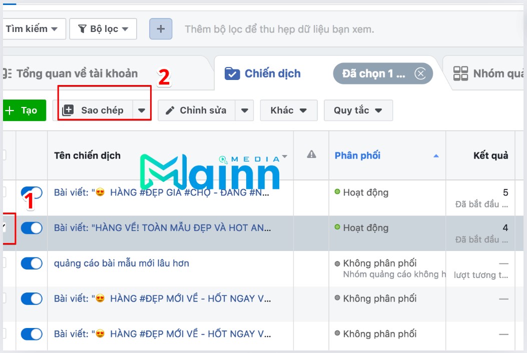 sao chép quảng cáo facebook