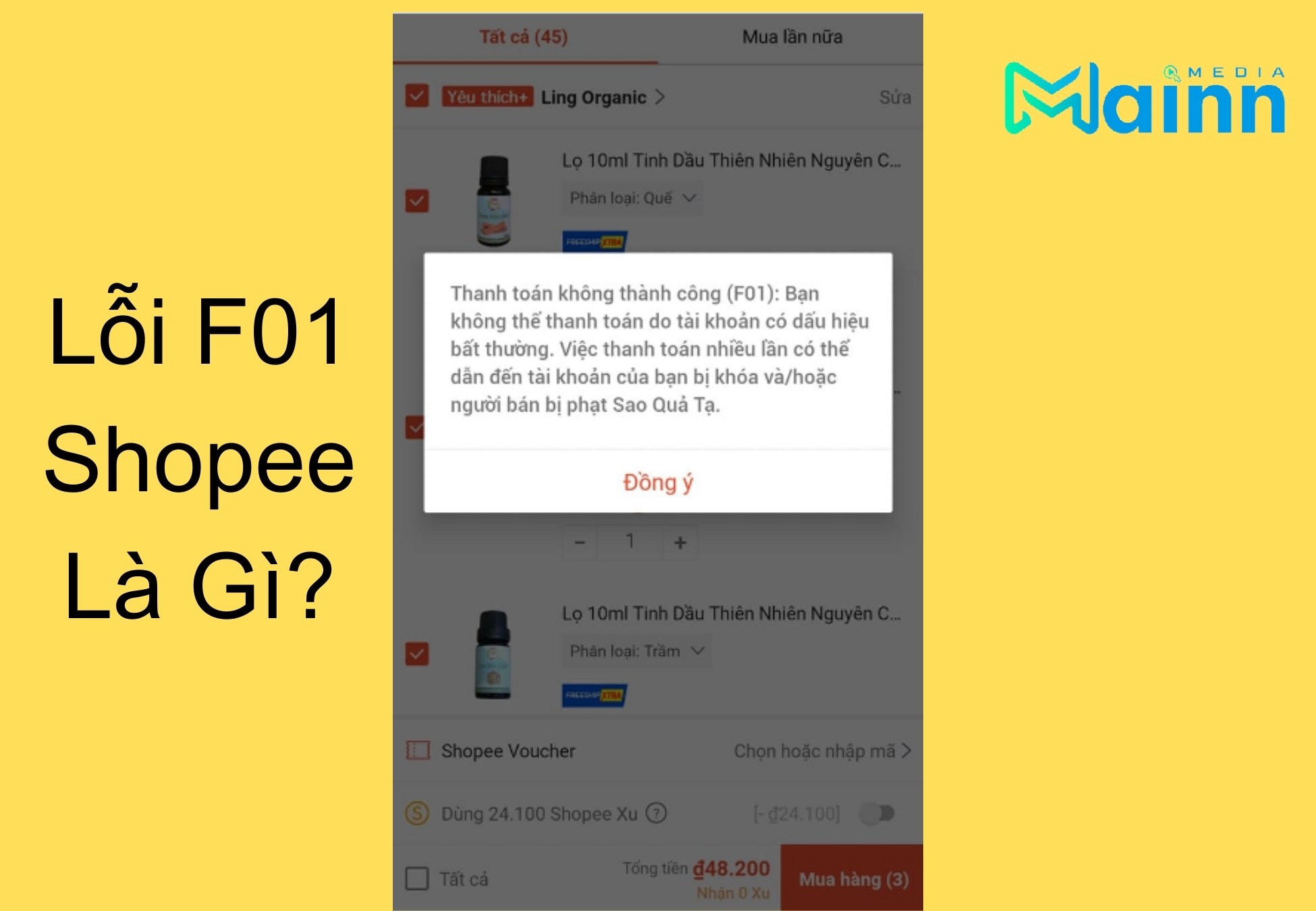 Lỗi F01 Shopee có bị khóa tài khoản không