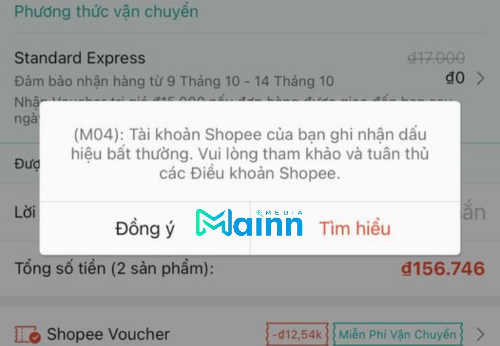 Lỗi M04 Shopee không đăng nhập được