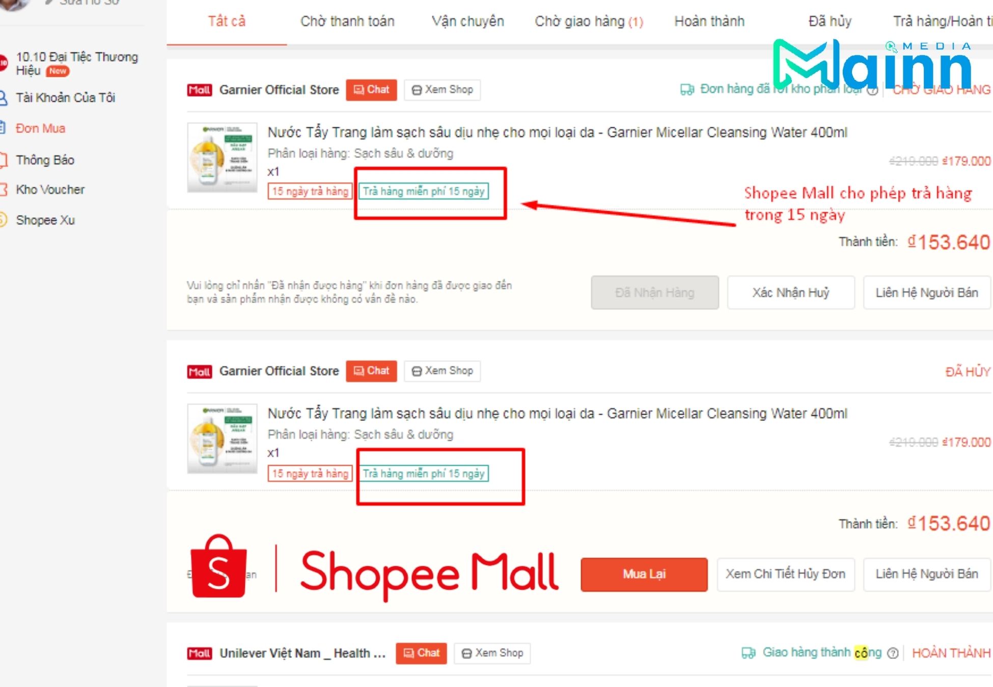 Shopee Mall cam kết bảo vệ quyền lợi người mua