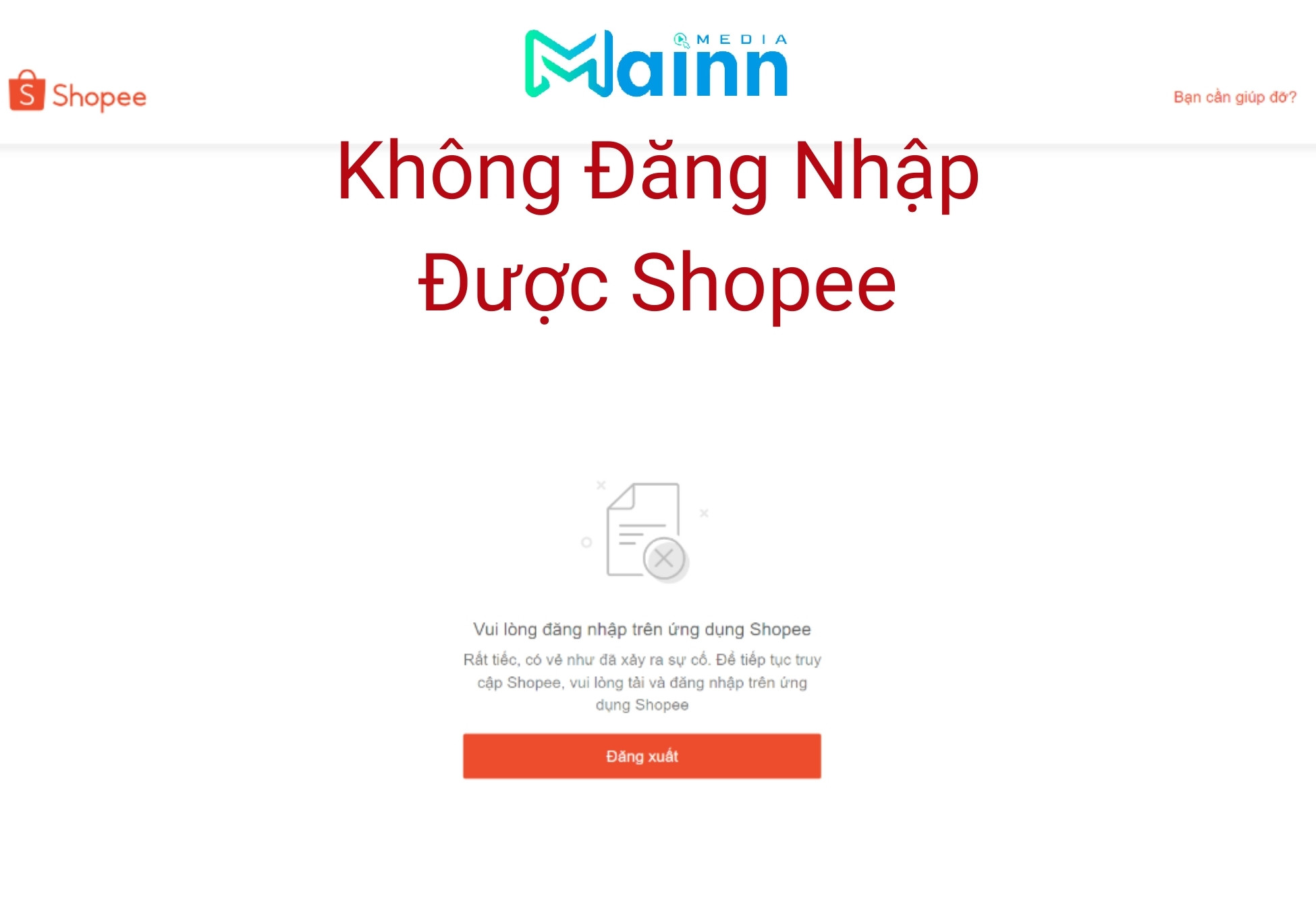 Shopee bị lỗi không vào được