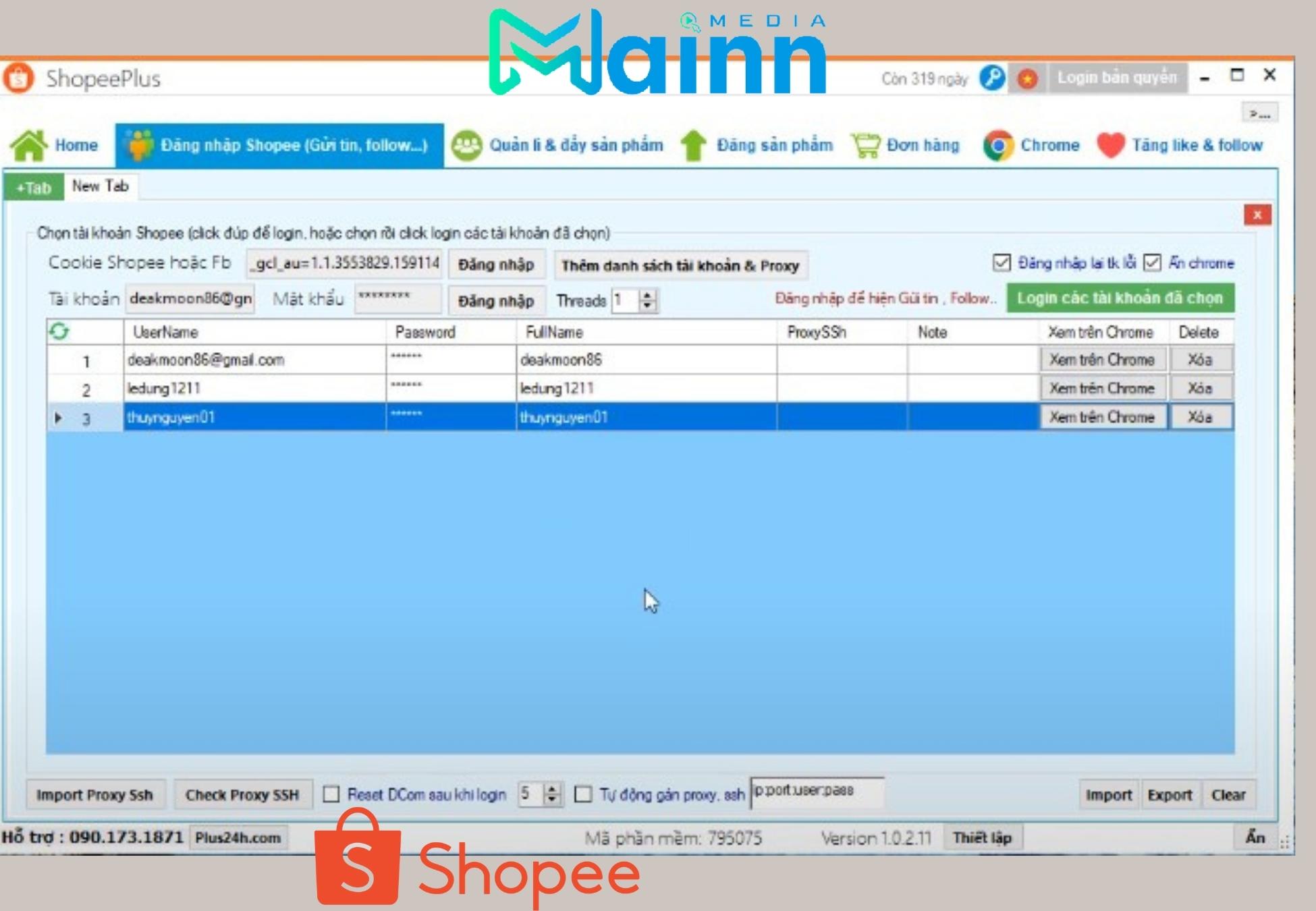 Cách đăng nhập nhiều tài khoản Shopee