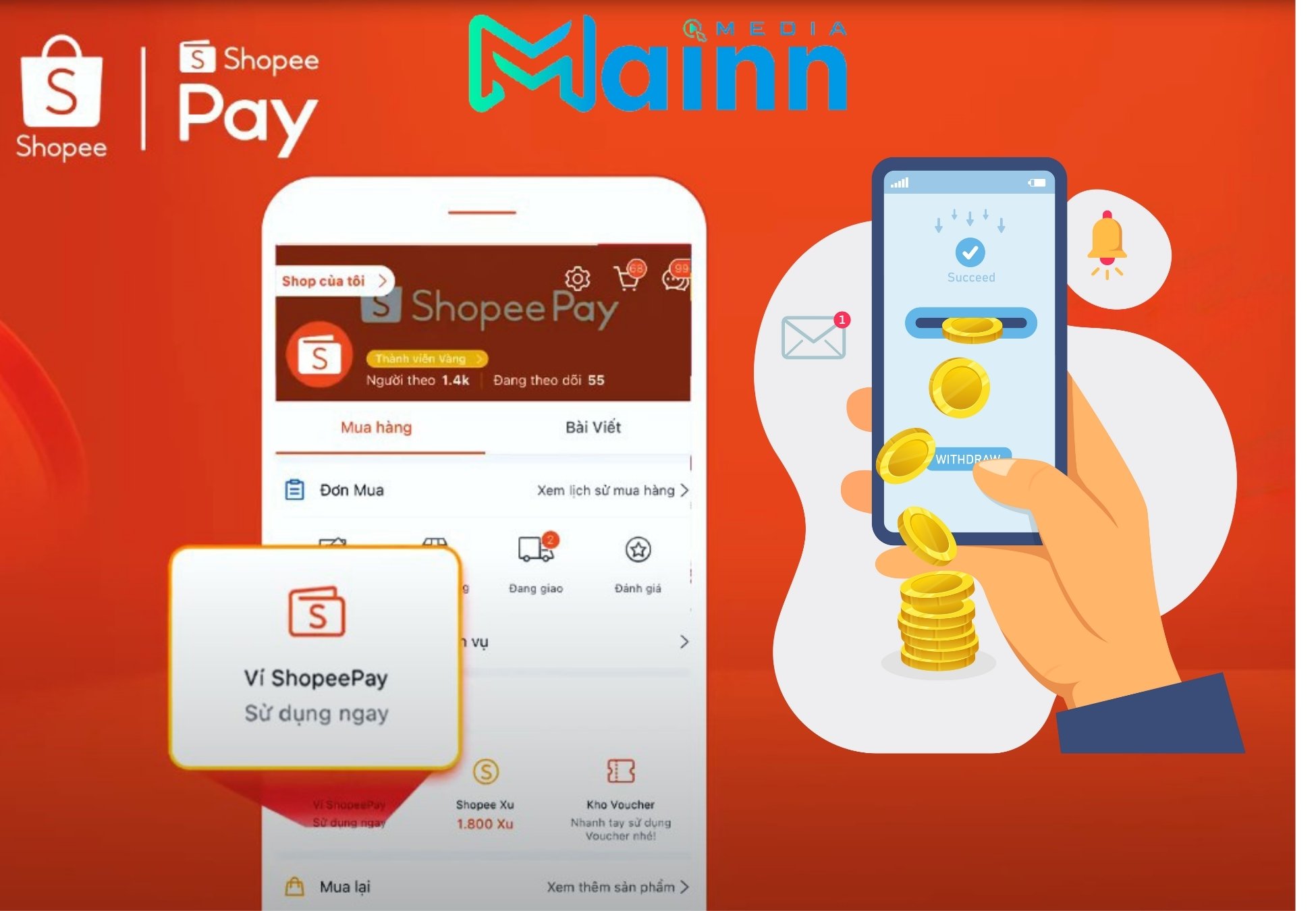 Cách rút tiền từ tài khoản Shopee