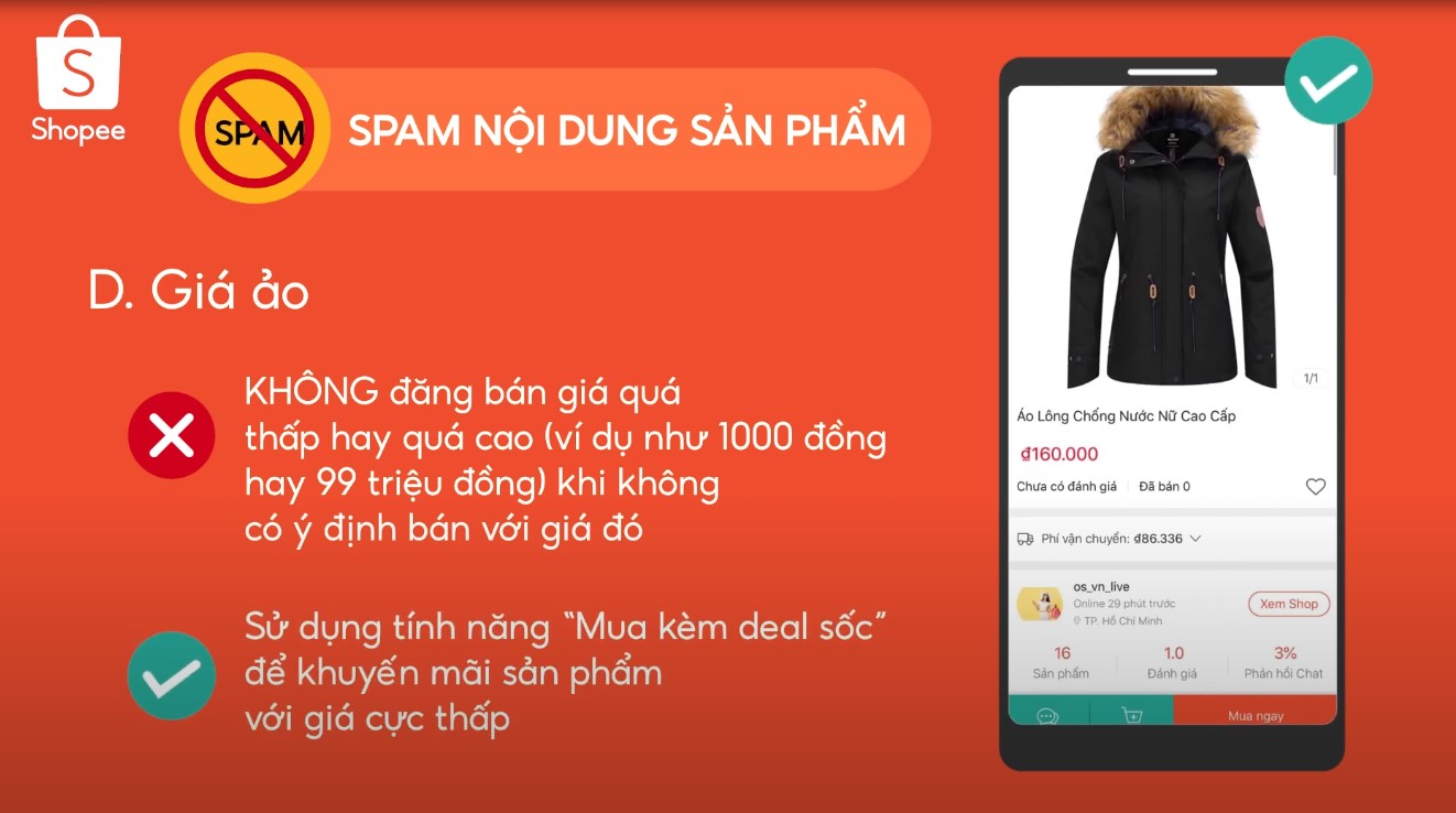 Cập nhật giá trên Shopee