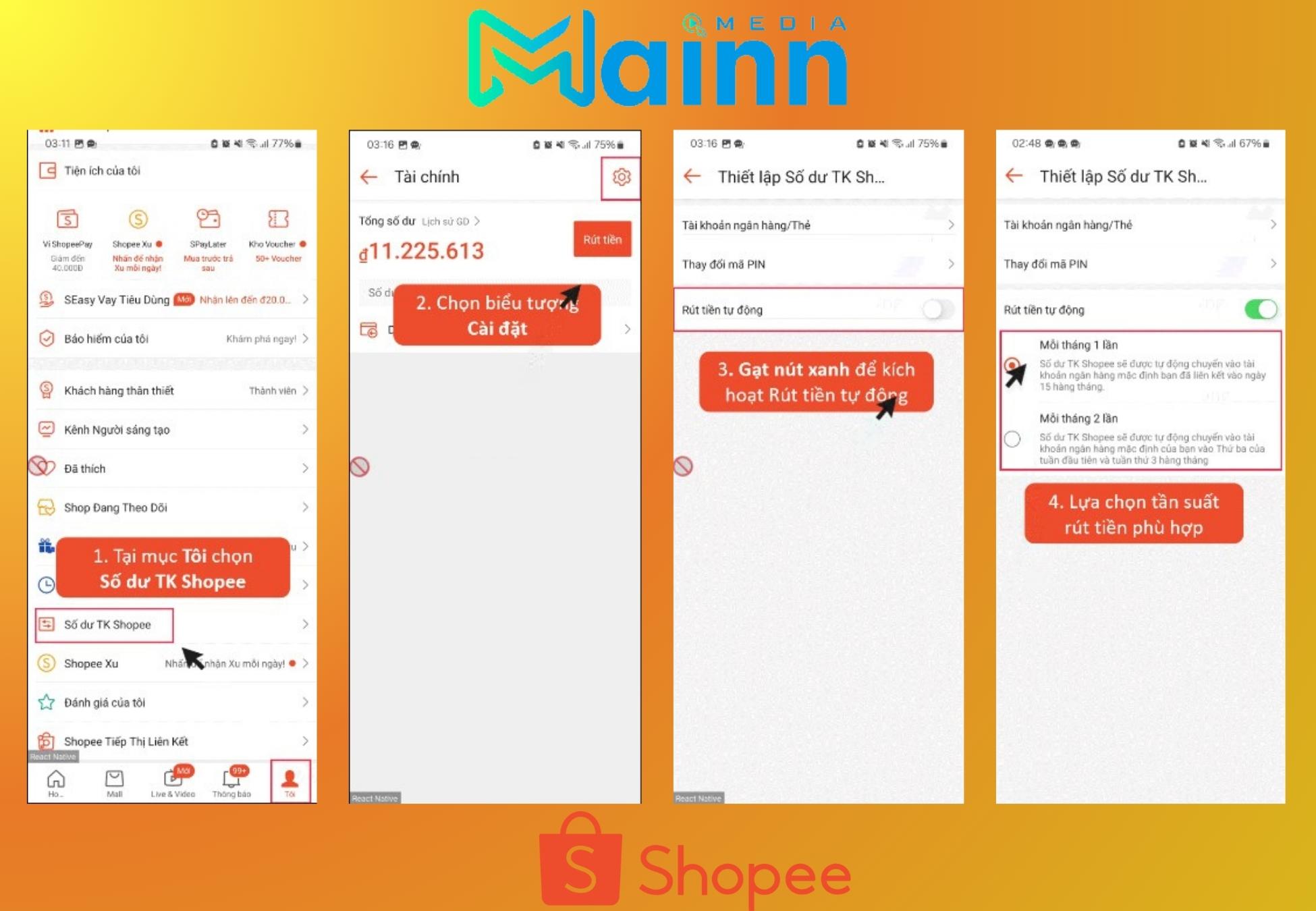 bán hàng trên Shopee lấy tiền ở đâu