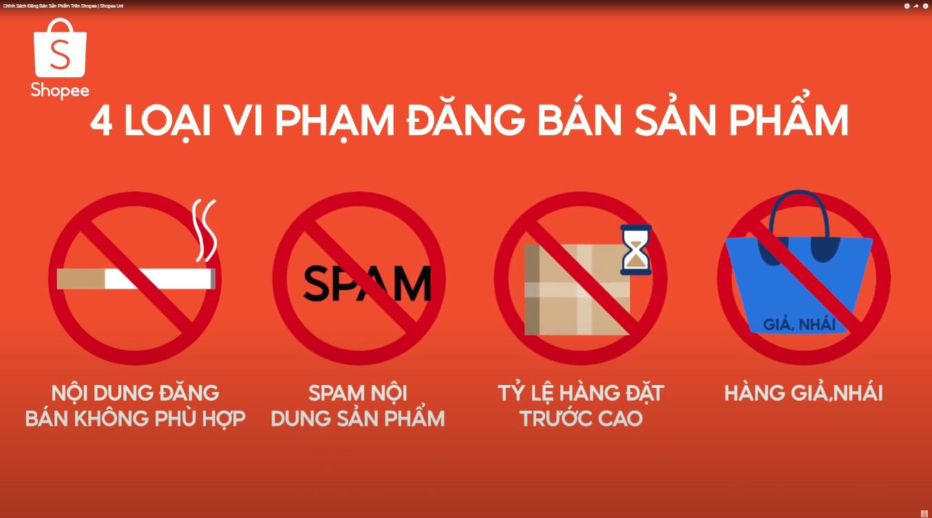 bị từ chối đăng bán trên Shopee