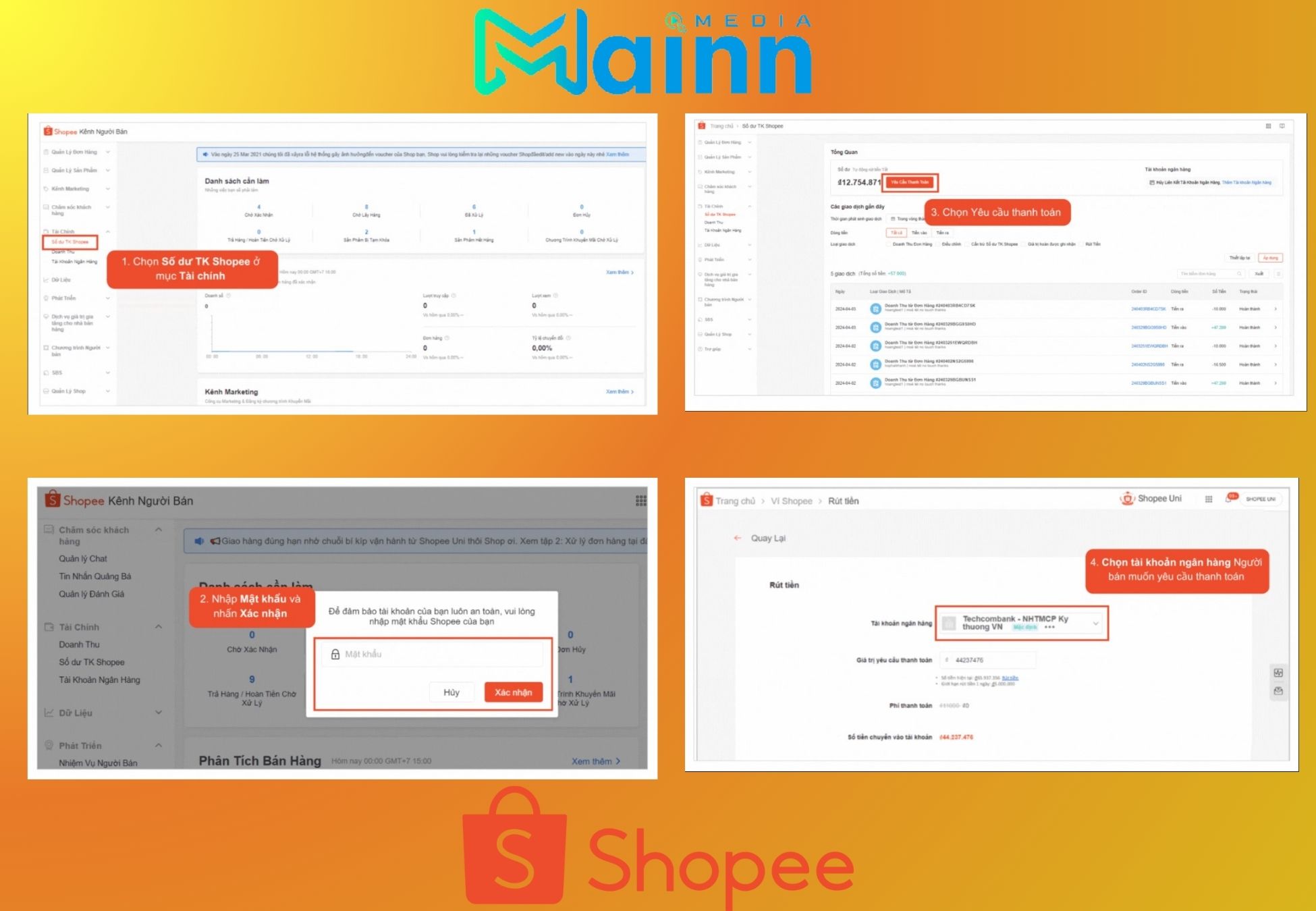 cách rút tiền trên Shopee