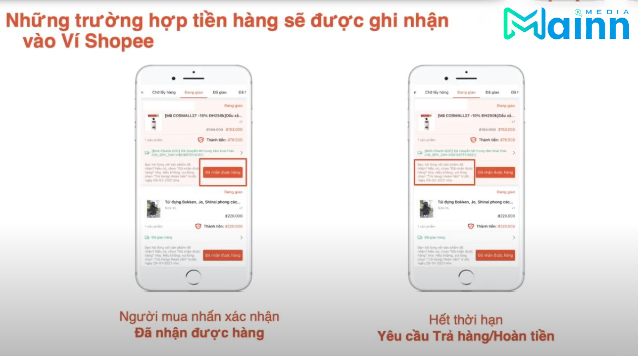 giao dịch trực tuyến trên nền tảng Shopee