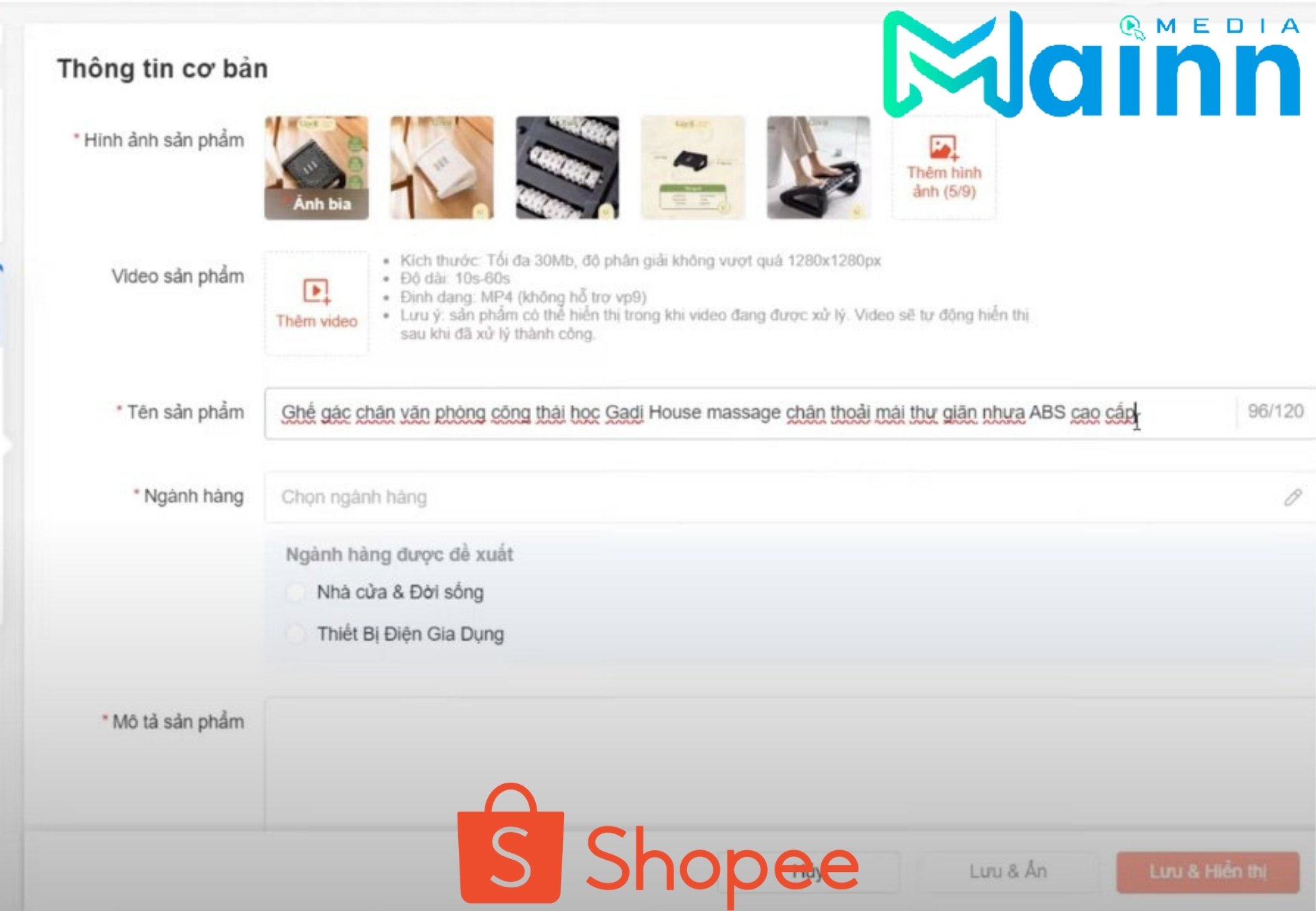 đặt đơn trên Shopee