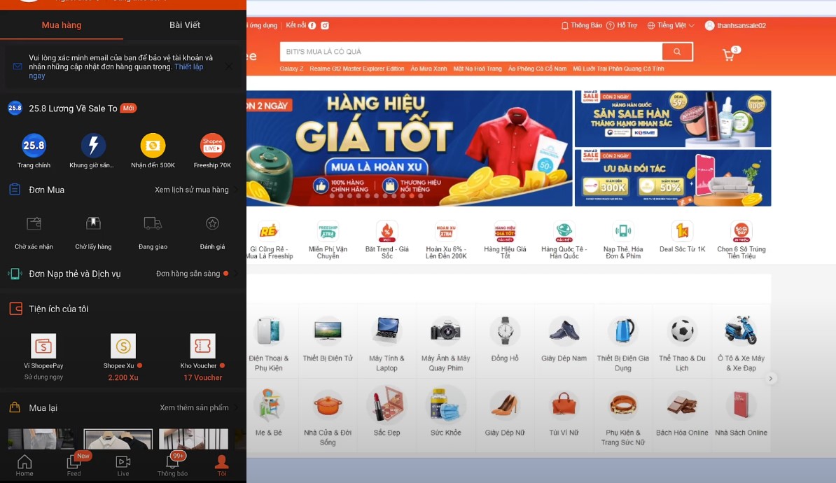 hộp giấy gói hàng Shopee