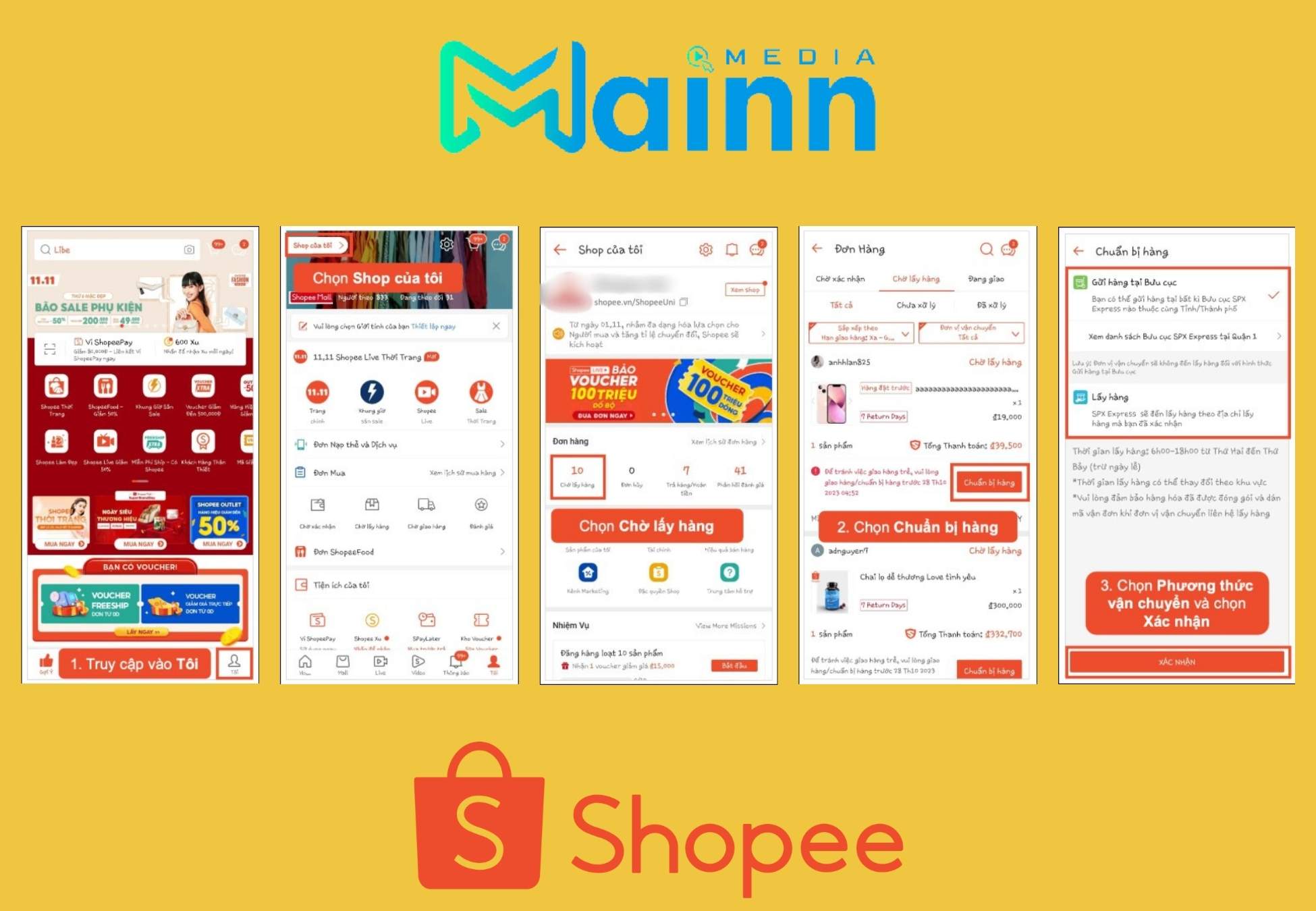 xác nhận đơn hàng Shopee