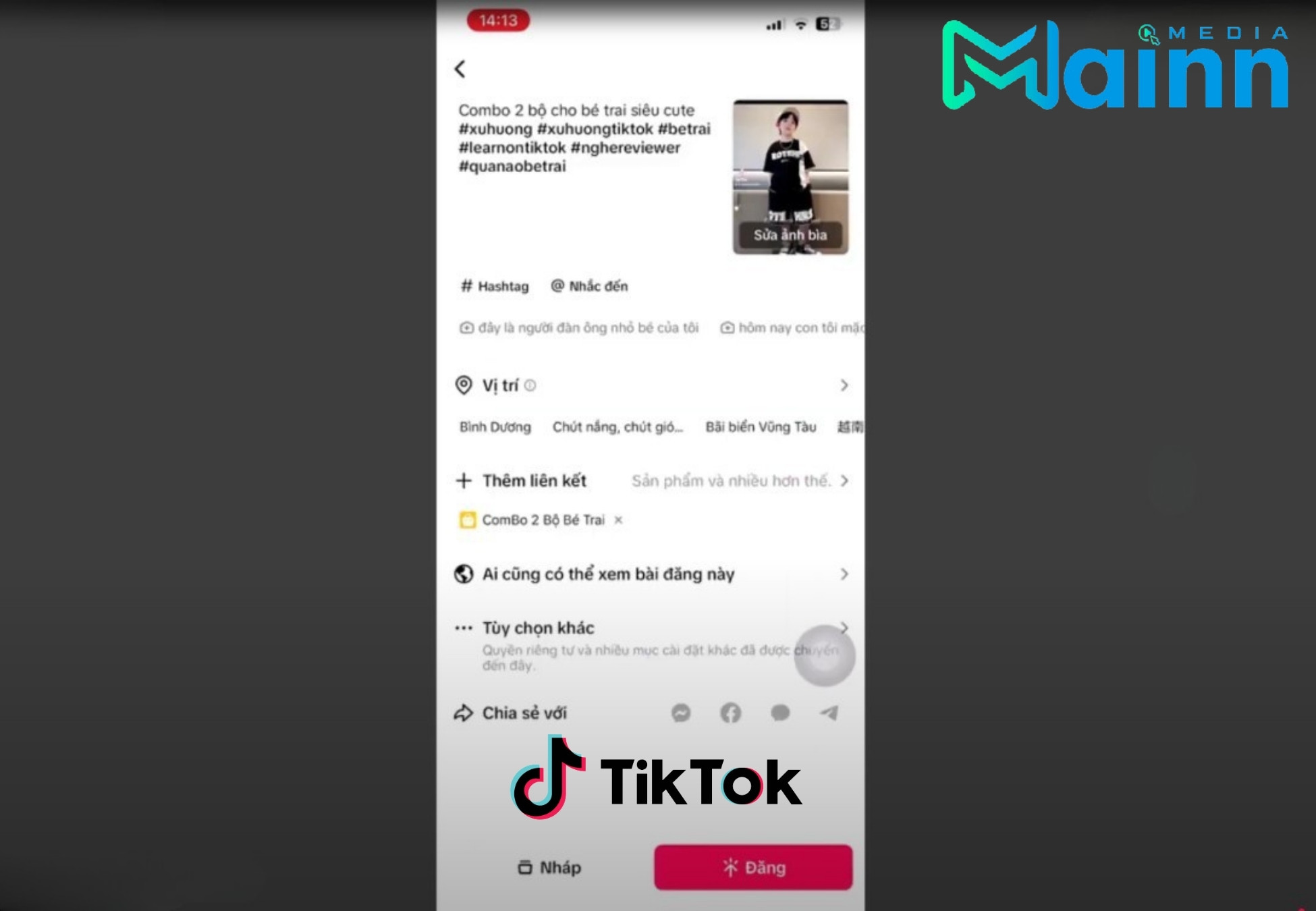 chèn link sản phẩm trên Tiktok