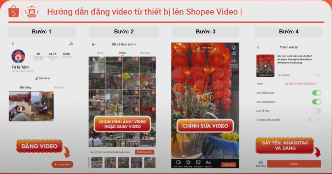 Cách đăng video lên Shopee