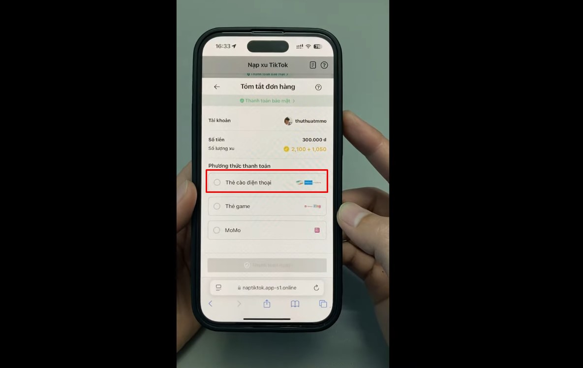 nạp xu Tiktok bằng thẻ cào điện thoại