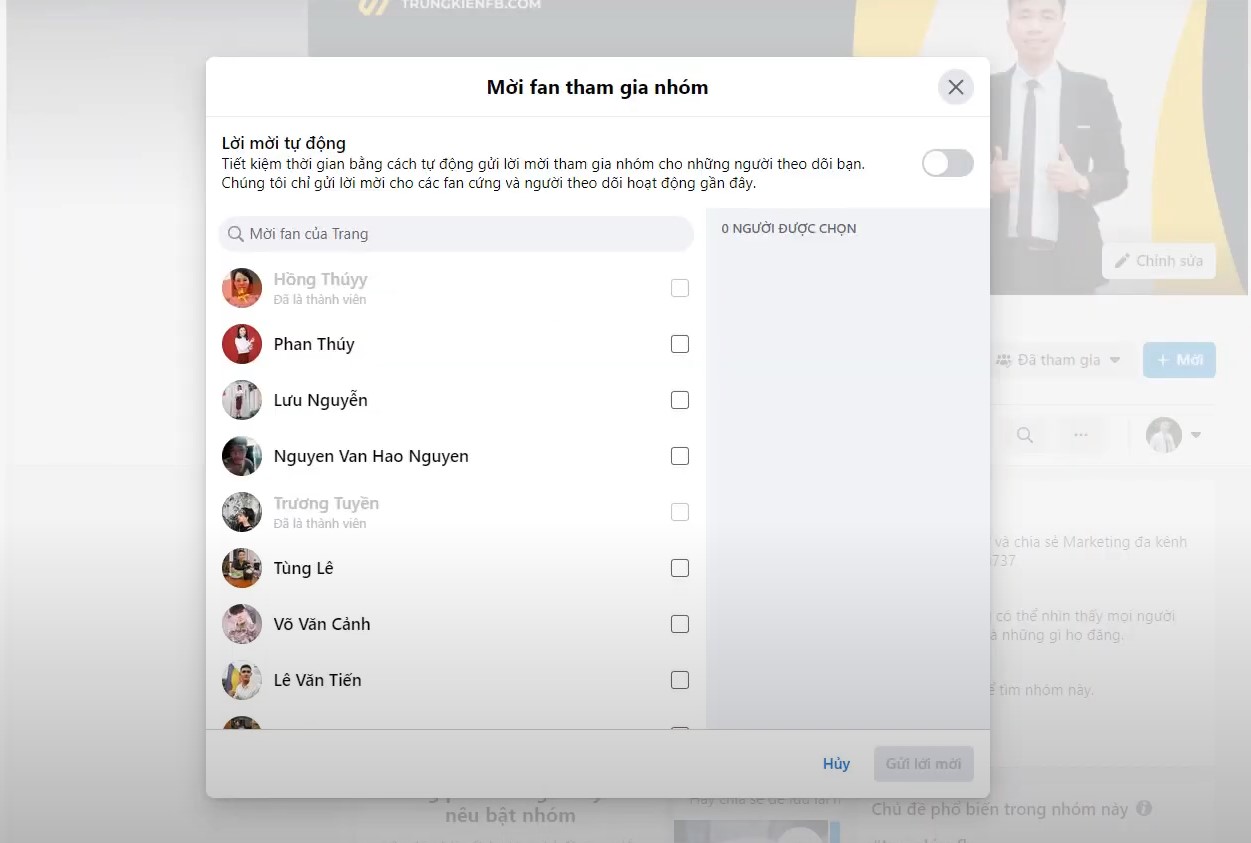 liên kết fanpage và group facebook