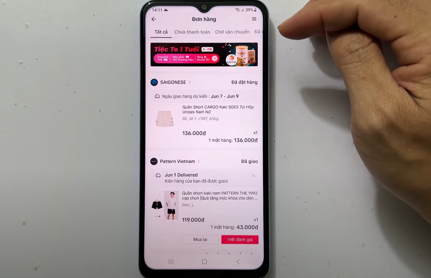 theo dõi đơn hàng trên Tiktok
