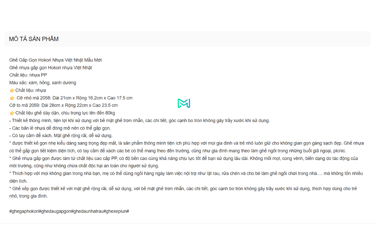 Bổ sung mô tả sản phẩm đầy đủ, chuẩn SEO trước khi đăng