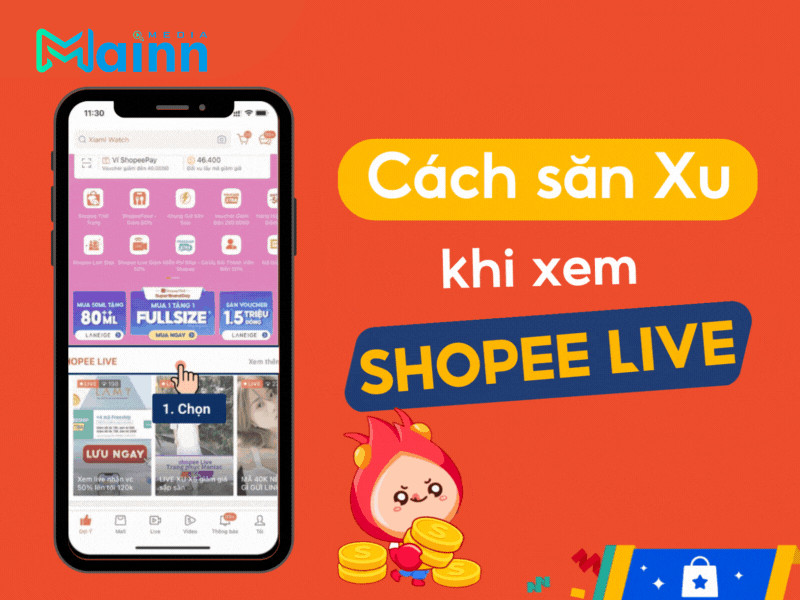 cách lấy xu trên shopee live