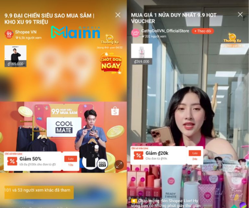 cách lấy xu trên shopee live