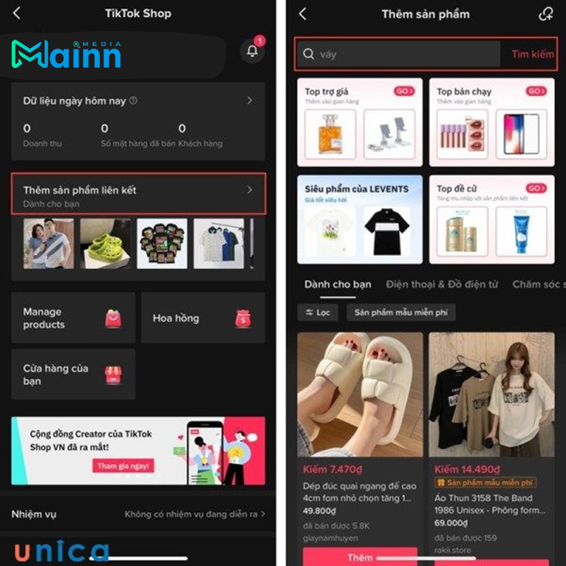 Cách thêm sản phẩm liên kết trên TikTok Shop