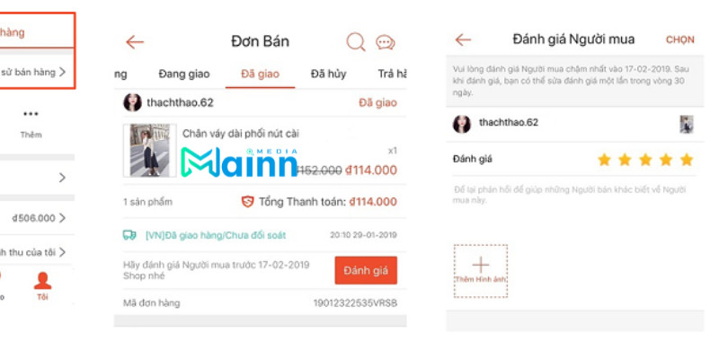 Hướng dẫn cách đánh giá Shopee Shop