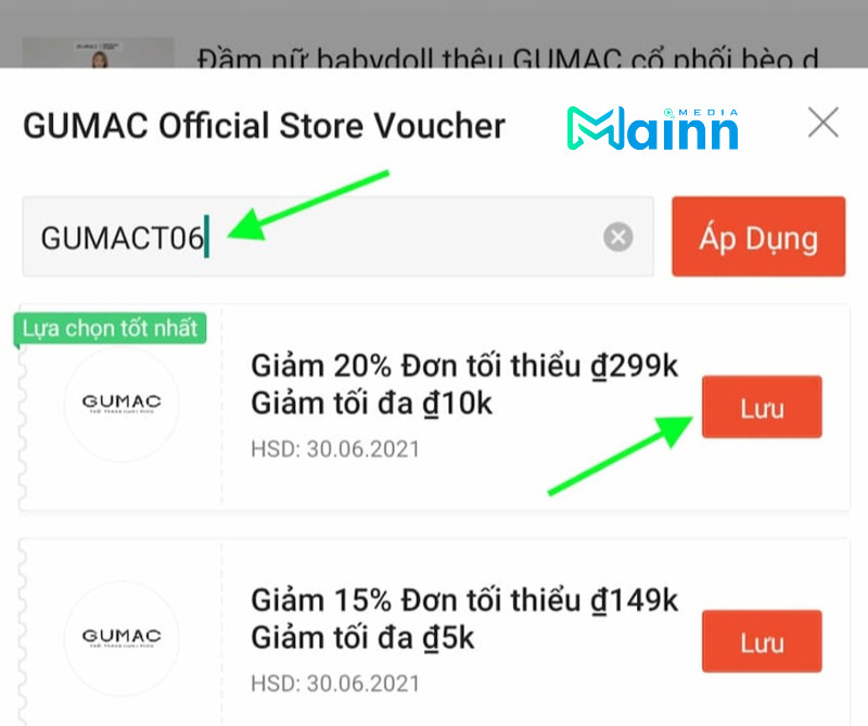 Voucher giảm giá của cửa hàng