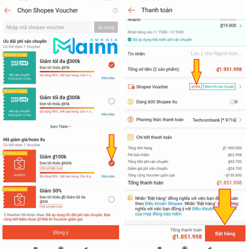 mã giảm giá shopee live