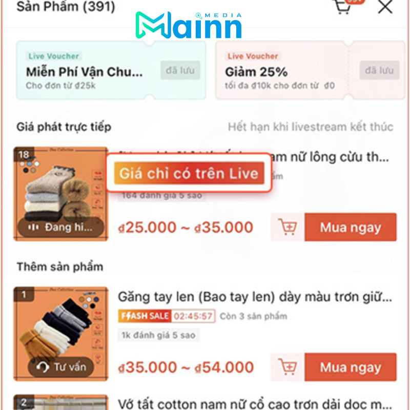 mã giảm giá shopee live