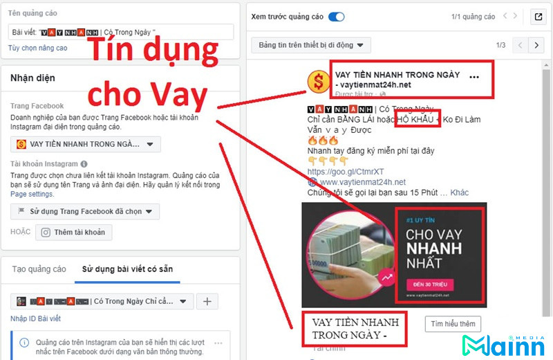 quảng cáo facebook không cắn tiền