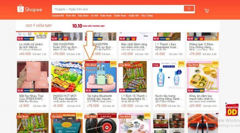 shop yêu thích trên shopee