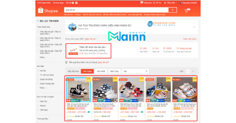 tối ưu gian hàng shopee