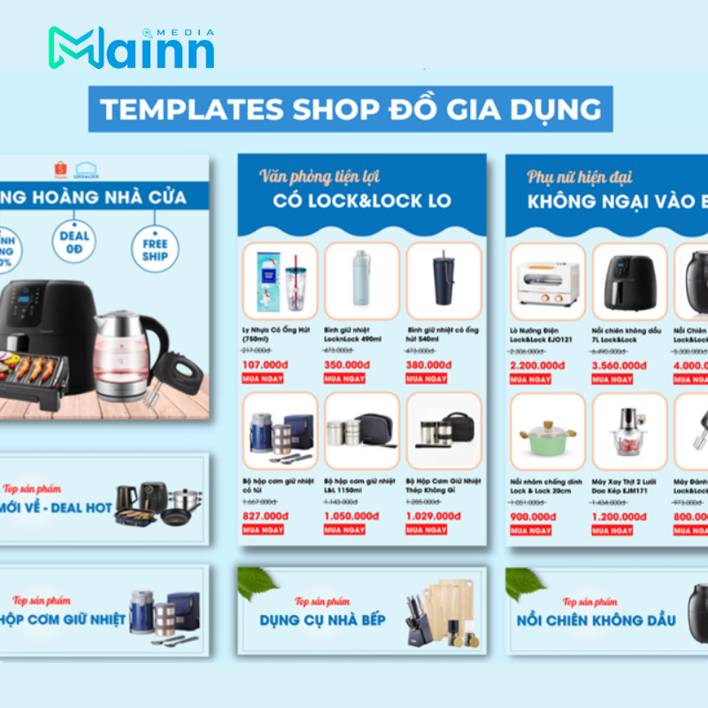 trang trí gian hàng shopee