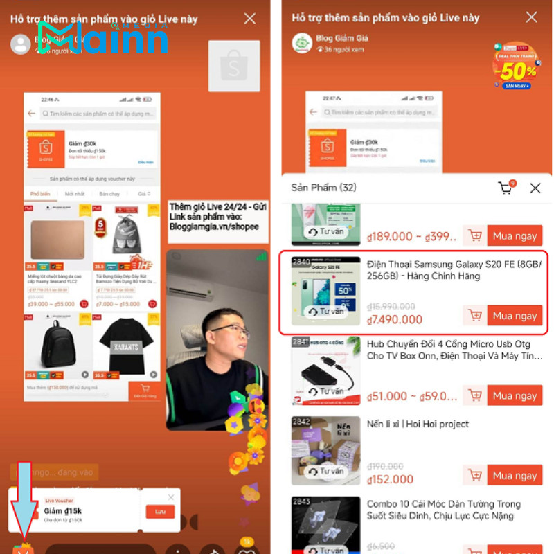 voucher shopee live