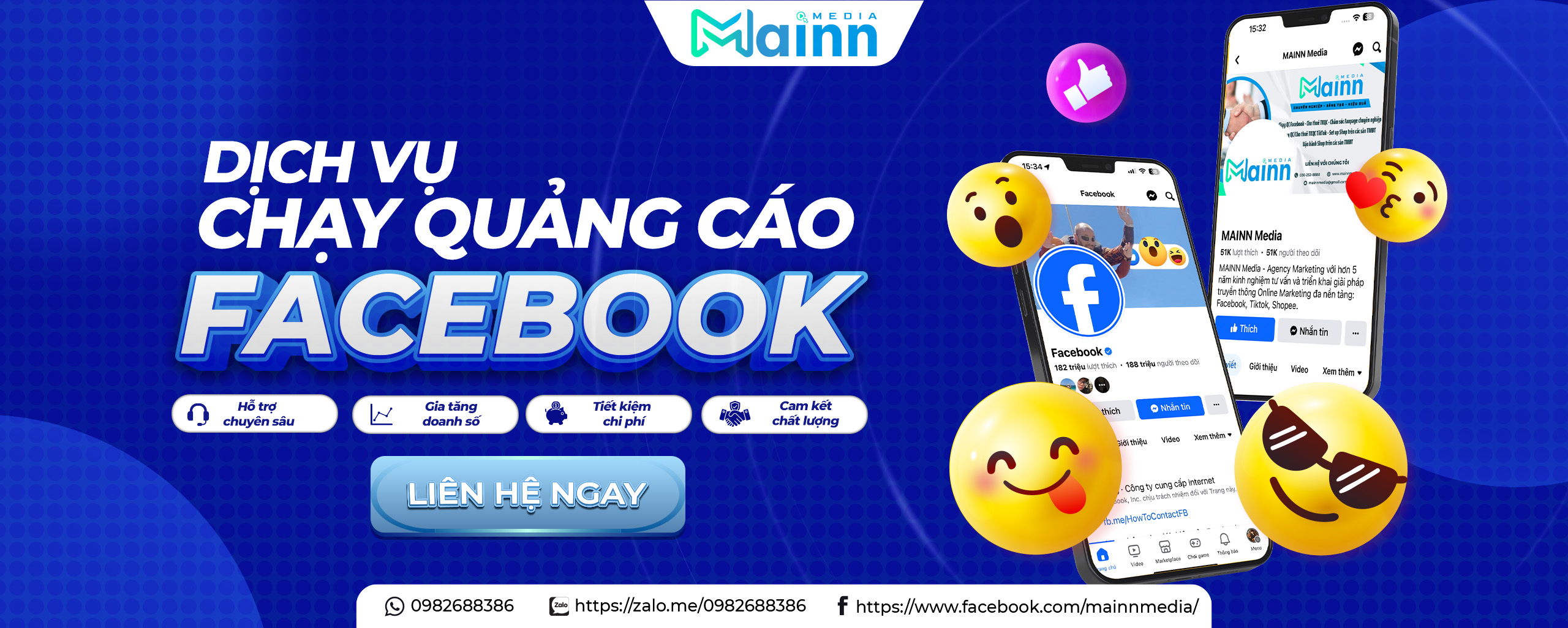 Banner dich vu chay quang cao Facebook Mainn Media