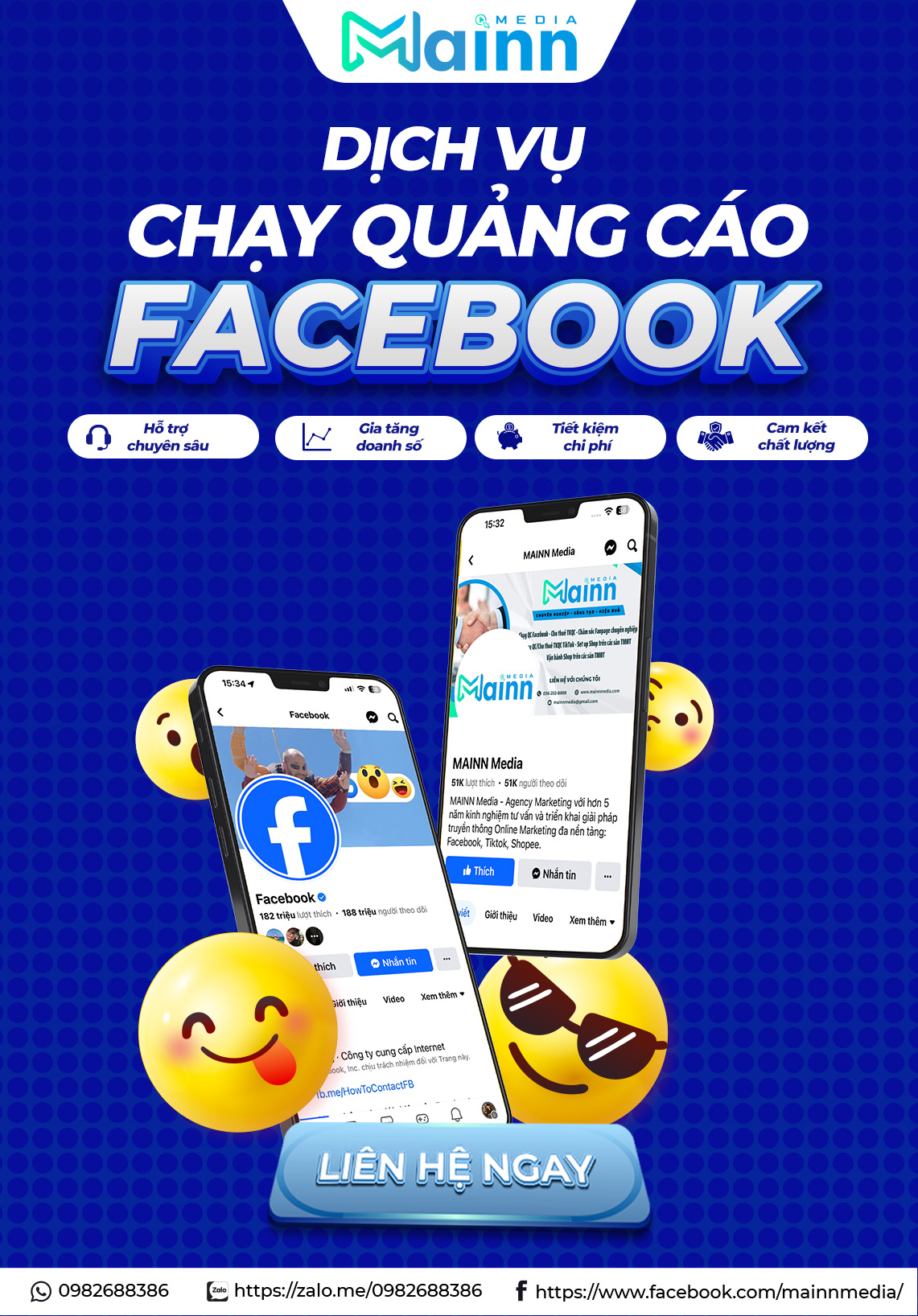 Banner dich vu chay quang cao facebook mobile Mainn media