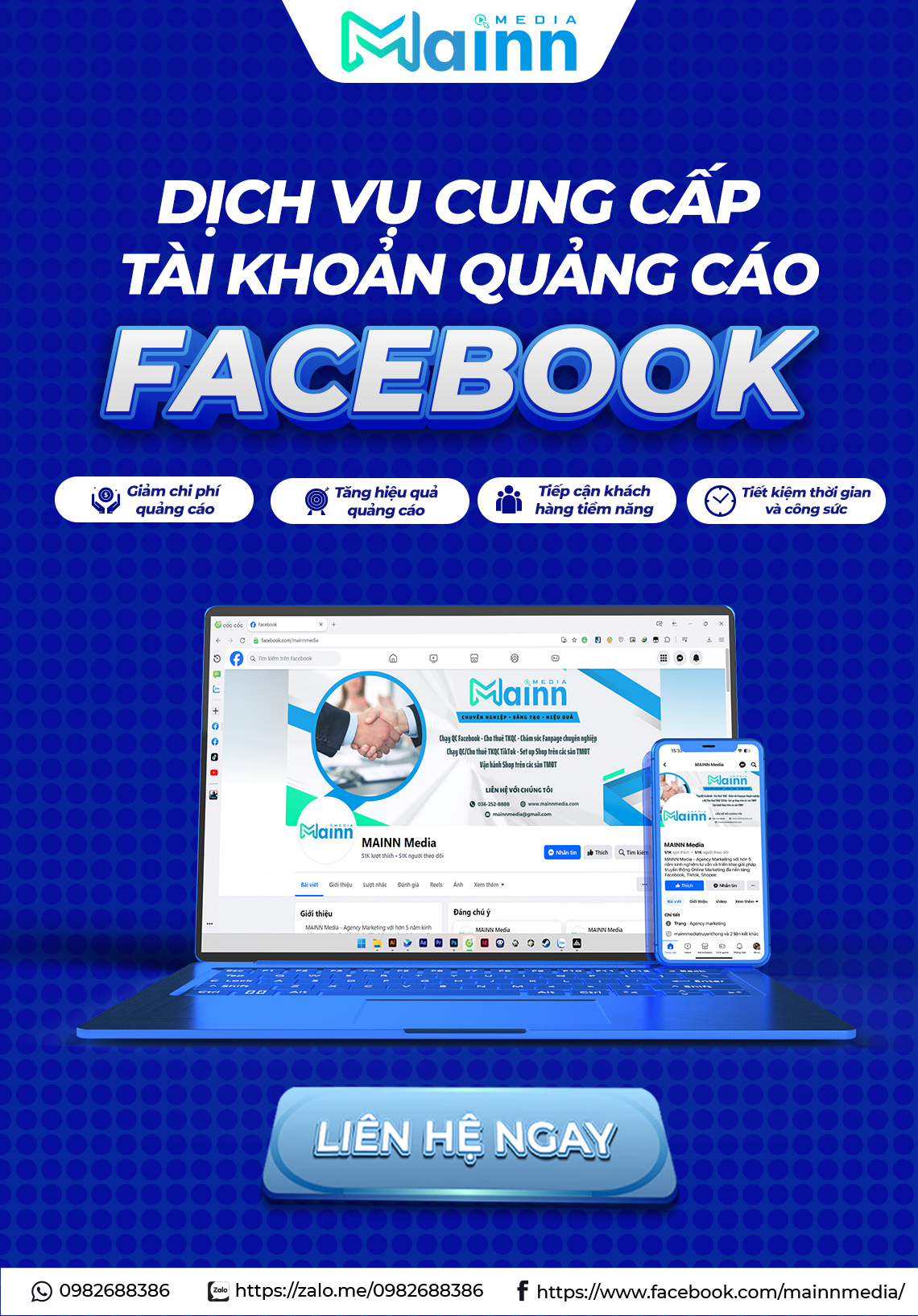 Banner dich vu cung cap TKQC facebook mobile Mainn Media