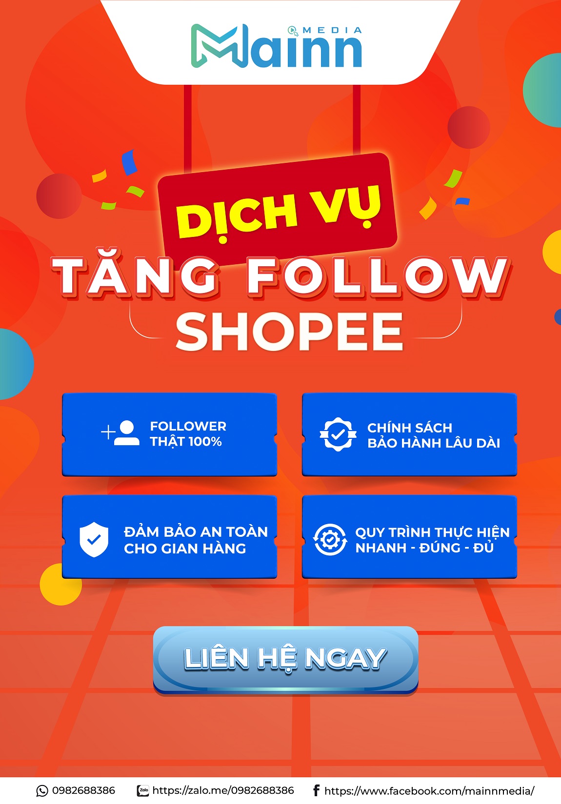 Banner dich vu tang follow shopee mobile