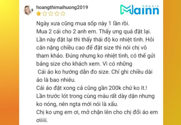 Điều chỉnh đánh giá Shopee