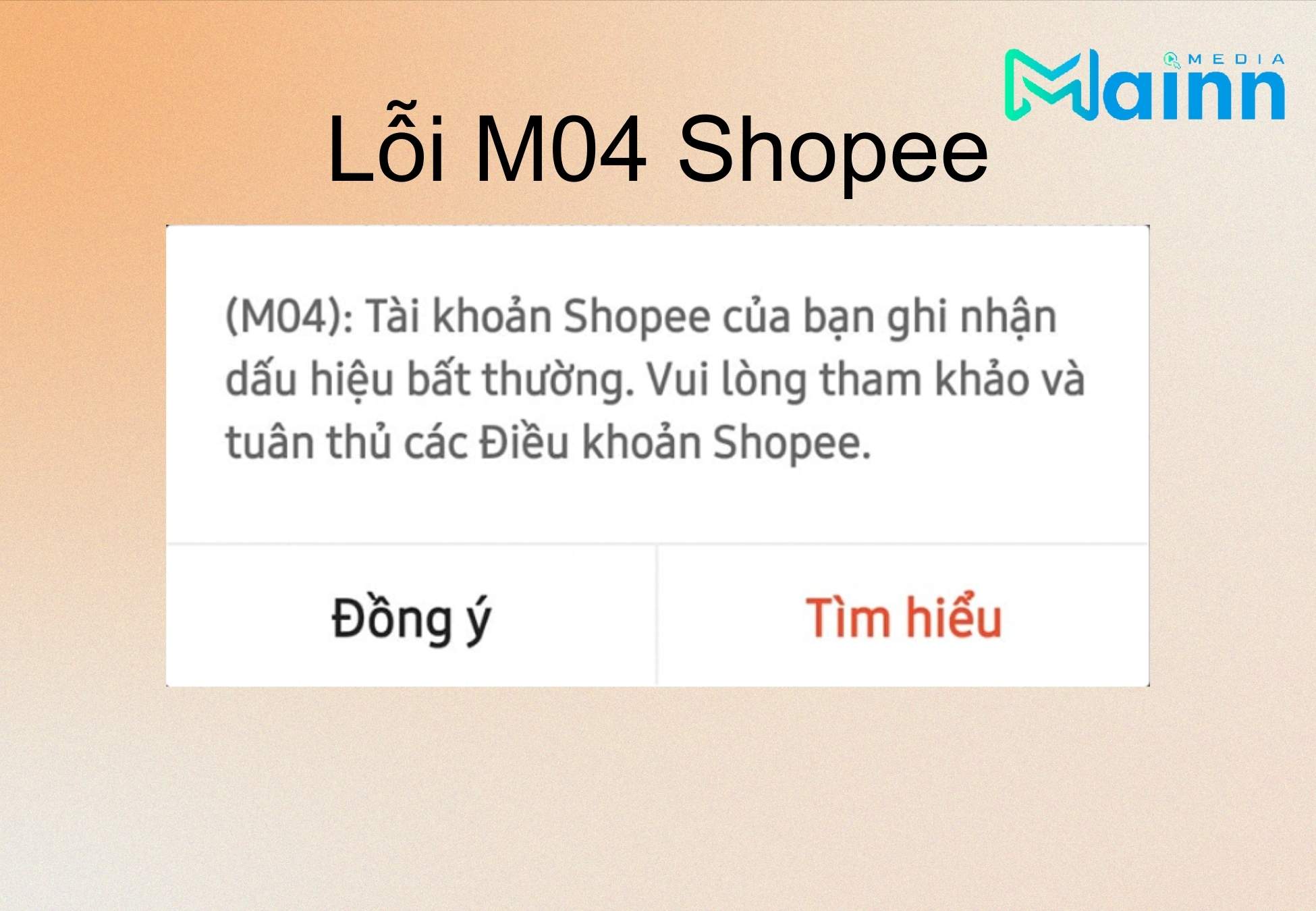 Không thể đặt hàng Shopee lỗi M04