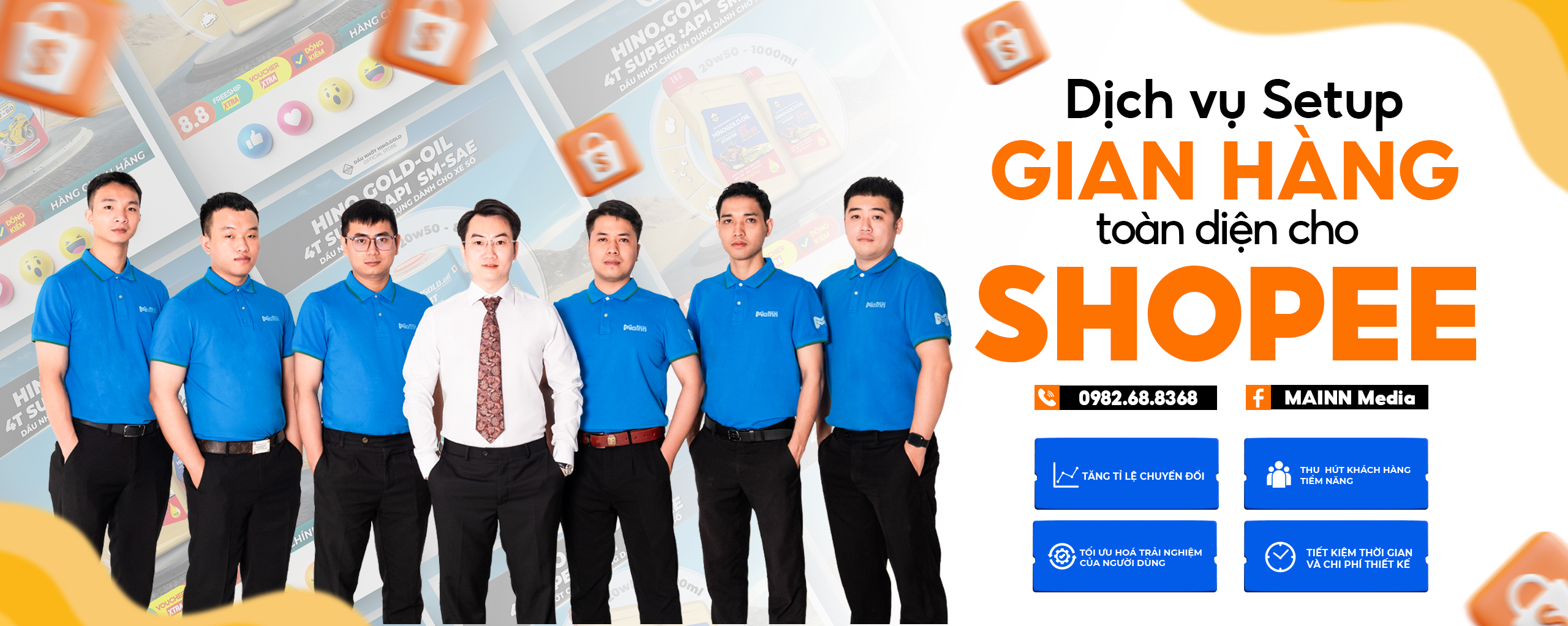 banner dịch vụ setup gian hàng shopee