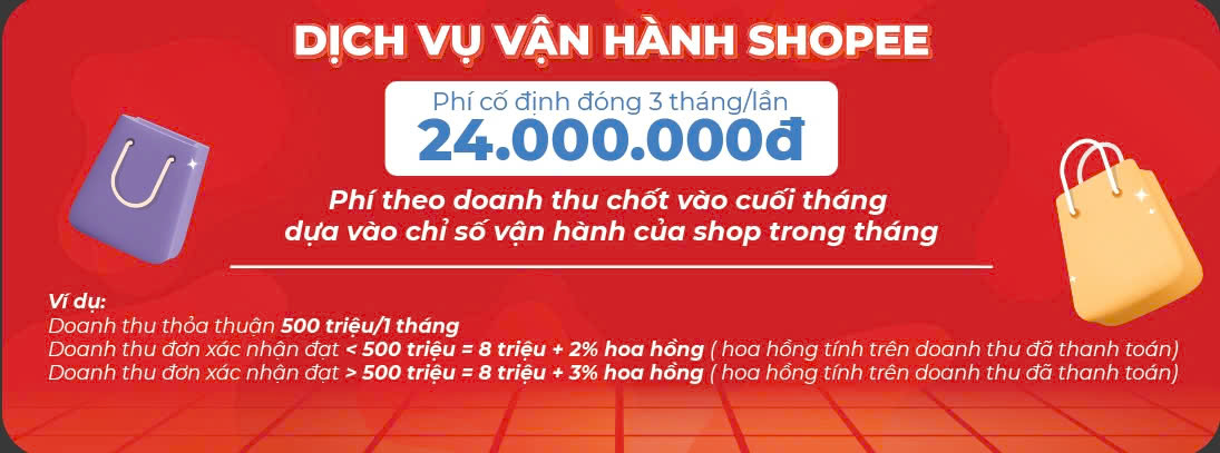 Bảng Giá Dịch Vụ Vận Hành Shopee Mainn Media