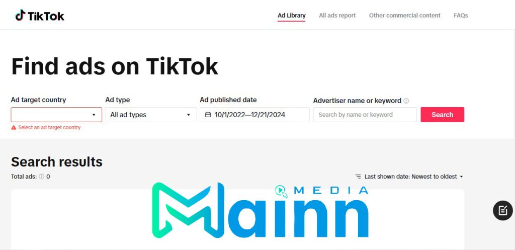 thư viện quảng cáo Tiktok